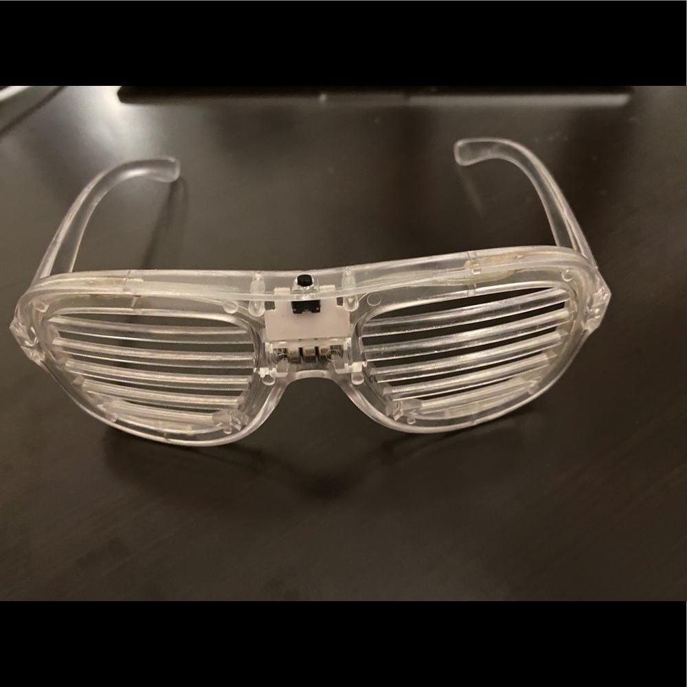 Vintage 90’s clear light up glasses sunglasses Rave EDM